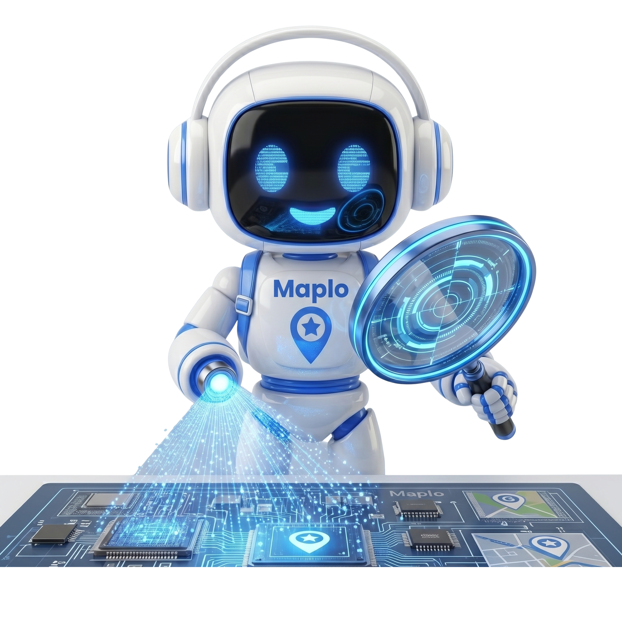 Maply analizando con lupa una web