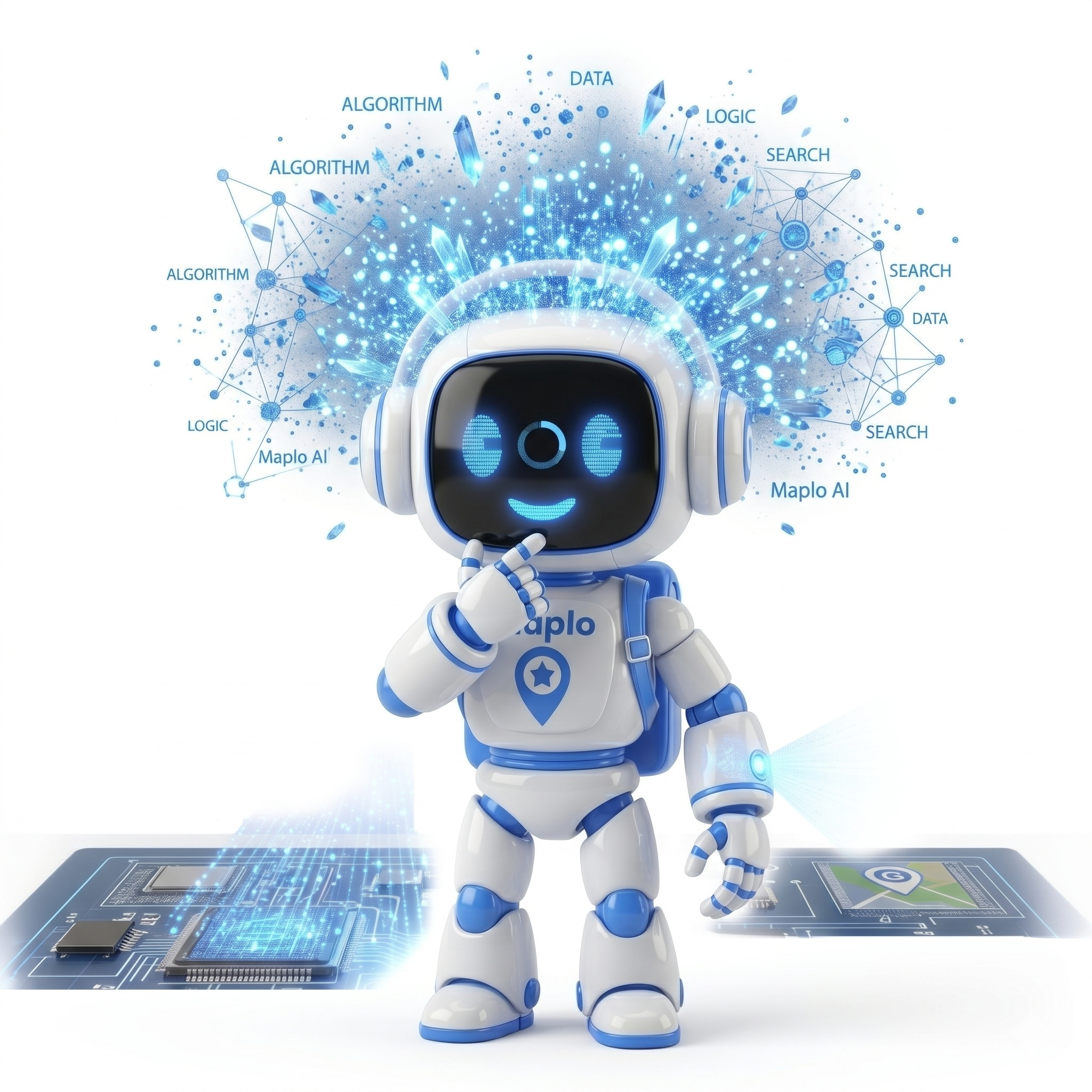 Maply pensando con destellos de inteligencia artificial